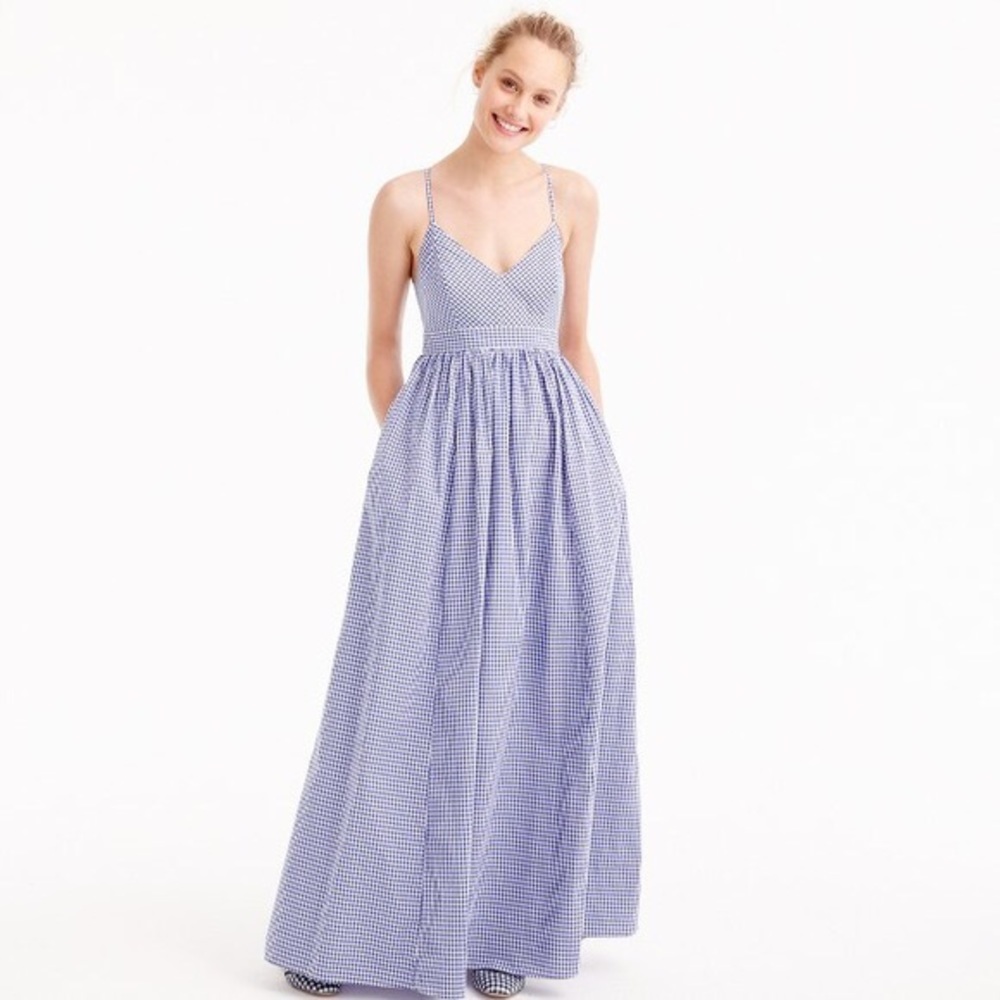 J. Crew Blue and White Maxi Dress
